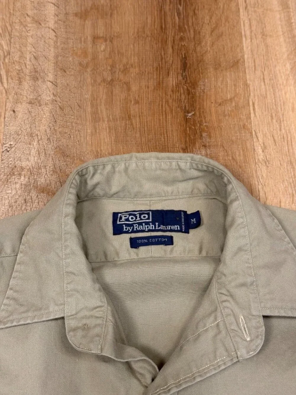 90s Polo Ralph Lauren Safari Key West Fishing Button Down Shirt Mens Medium Beig